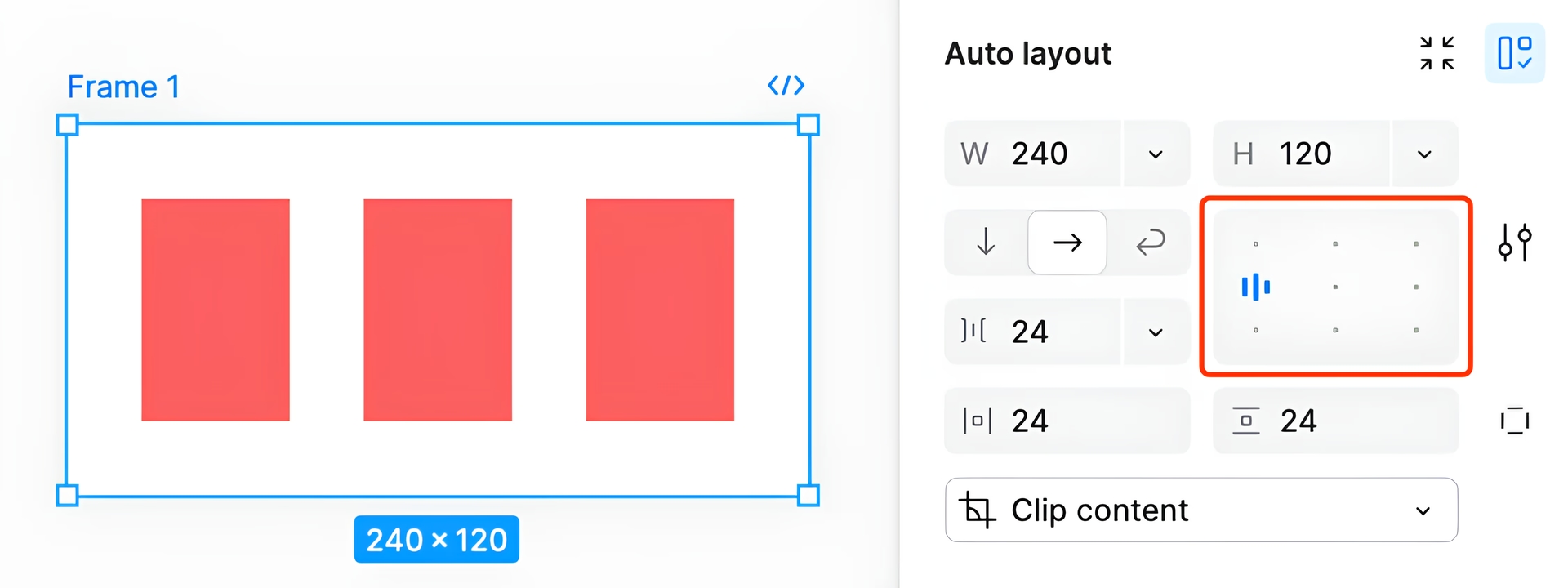 Figma's Autolayout Grid Alignment Interface